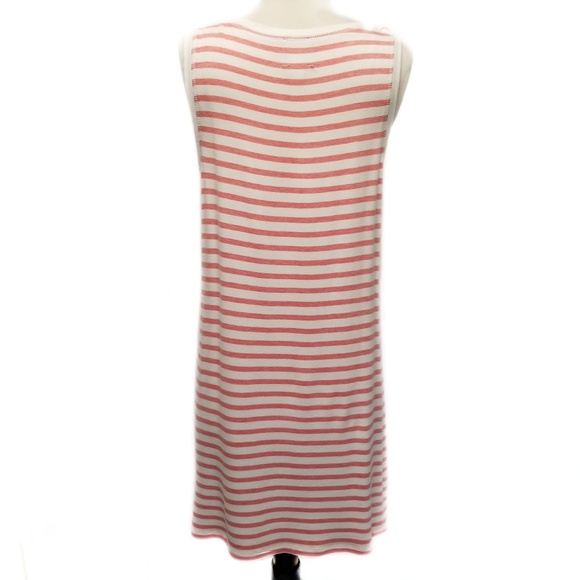 DRESS BARN Sunday Red Ivory Striped Dress Size M - Picture 6 of 8